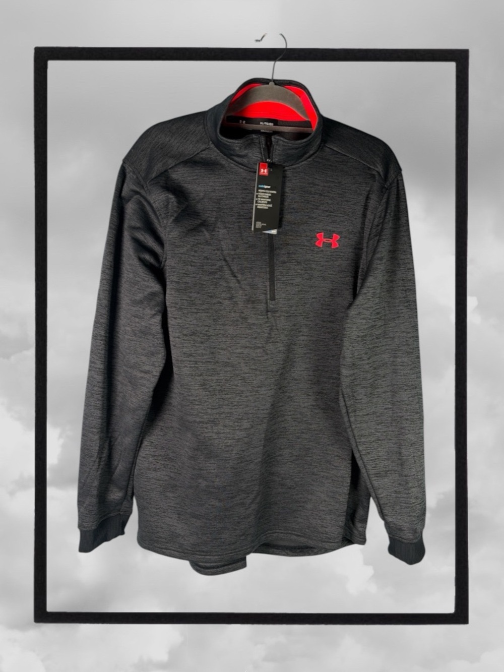 Under Armour Men’s Sweater XL Gray Pullover 1/4 Zip Long Sleeve Cold Active
